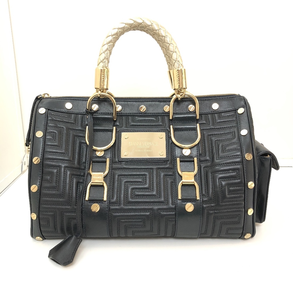 Authentic Gianni Versace Greek Quilt Satchel
